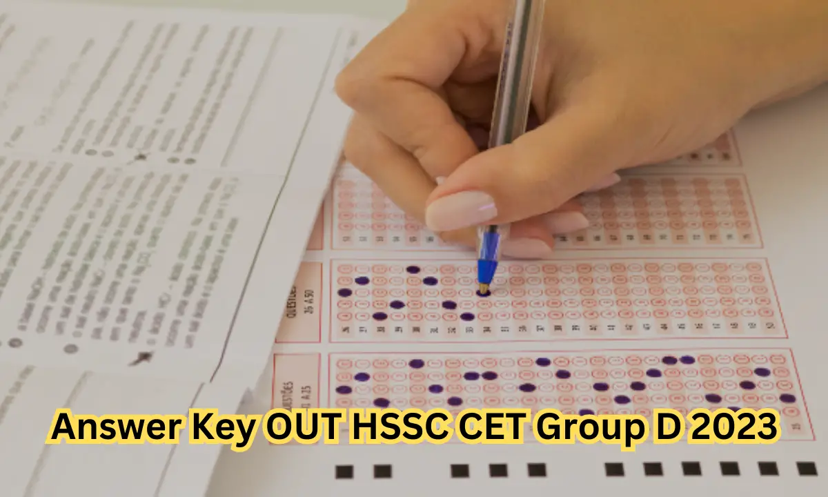 Answer Key OUT HSSC CET Group D 2023