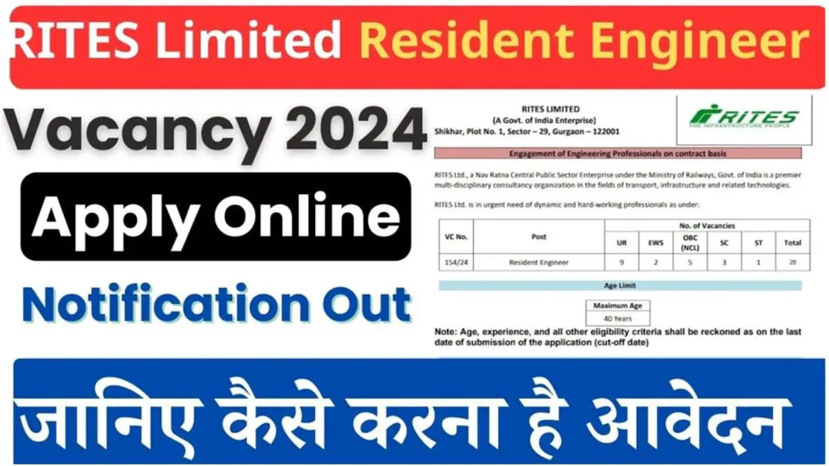 RITES Resident Engineer Recruitment 2024