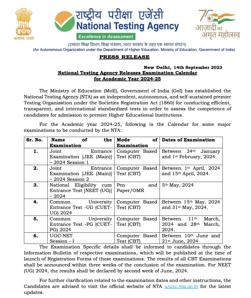 Exam NTA AC IN PDF